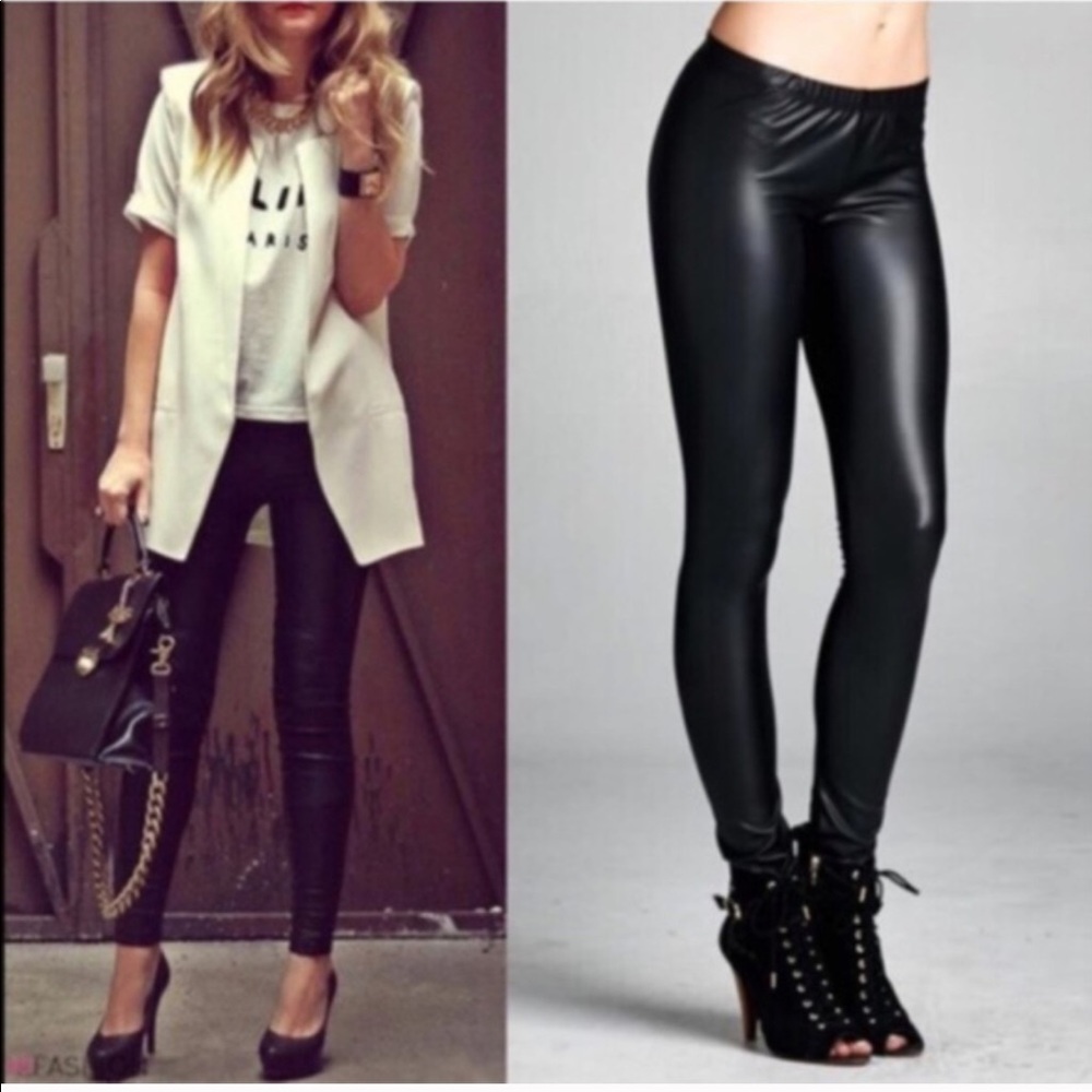 Matte Black Faux Leather Leggings